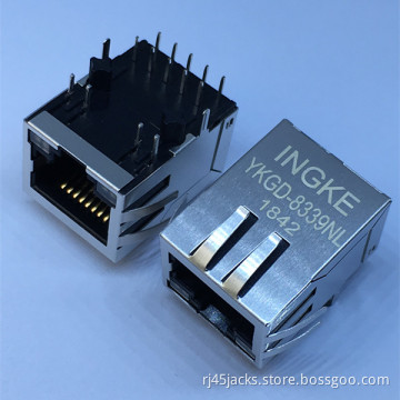 TRP 6605444-6 YKGD-8339NL 1000 Base-T Single Port Through Hole RJ45 Magnetic Jack Connectors